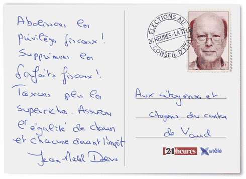 La carte postale aux vaudois de Jean-Michel Dolivo