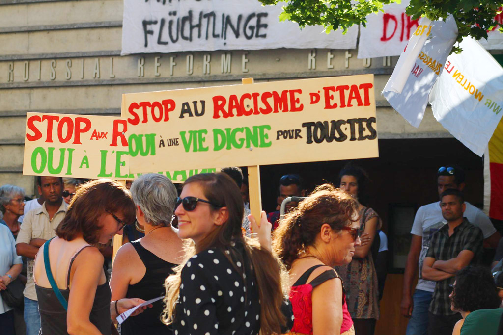 Manifestation pour le droit des migrants, Fribourg, juillet 2018