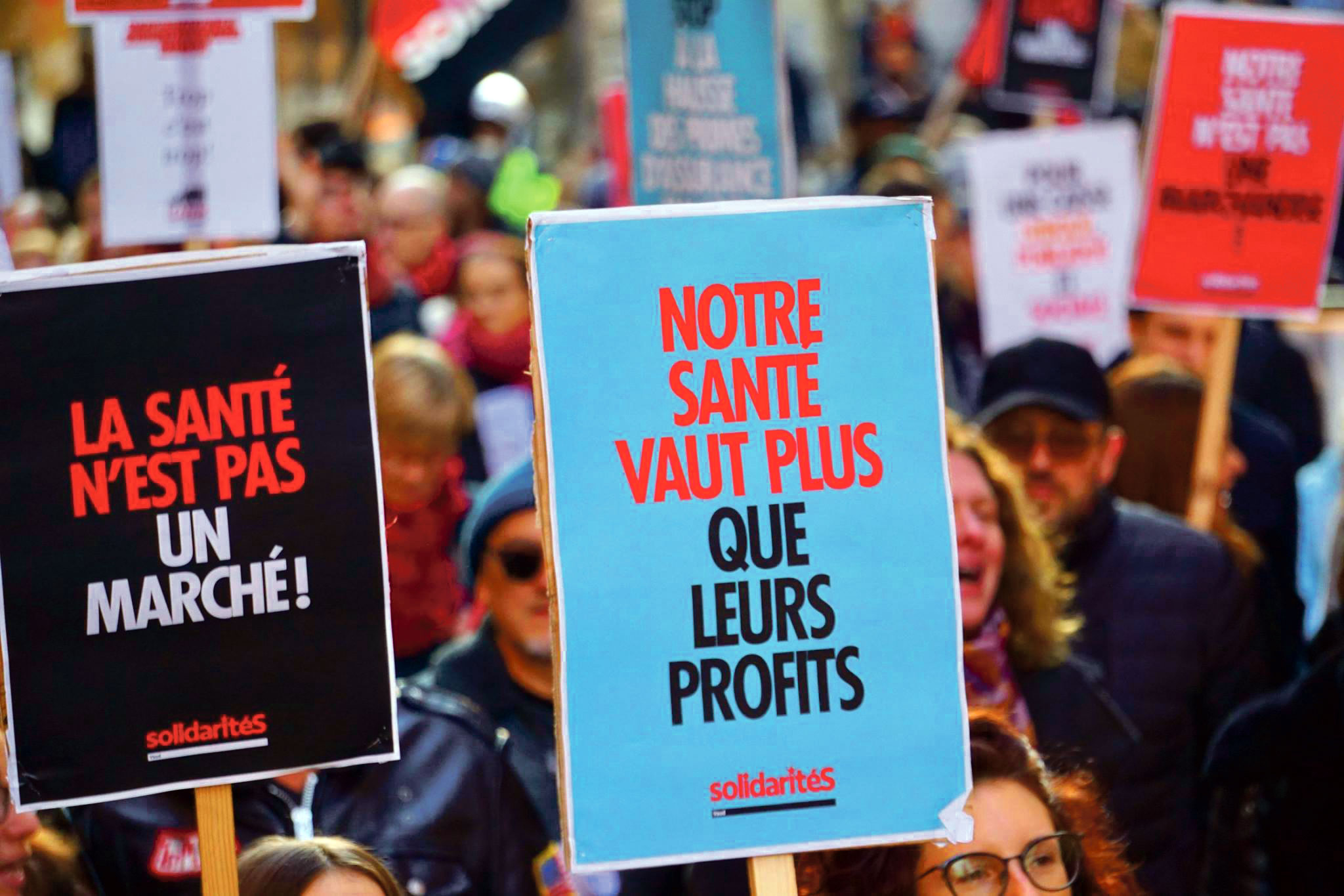 Manifestation contre la hausse des primes, Lausanne, novembre 2018