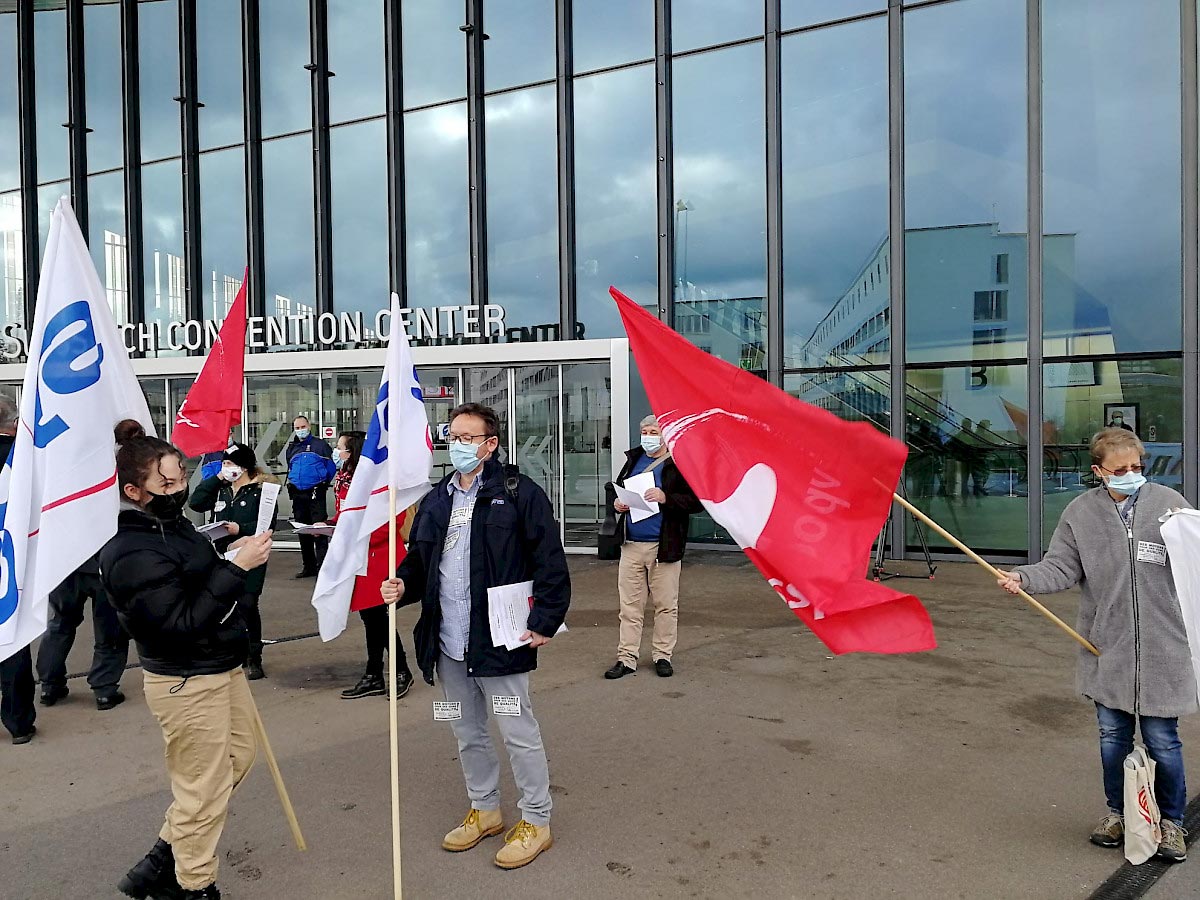 Action du SSP Vaud devant le Grand Conseil, 1er décembre 2020