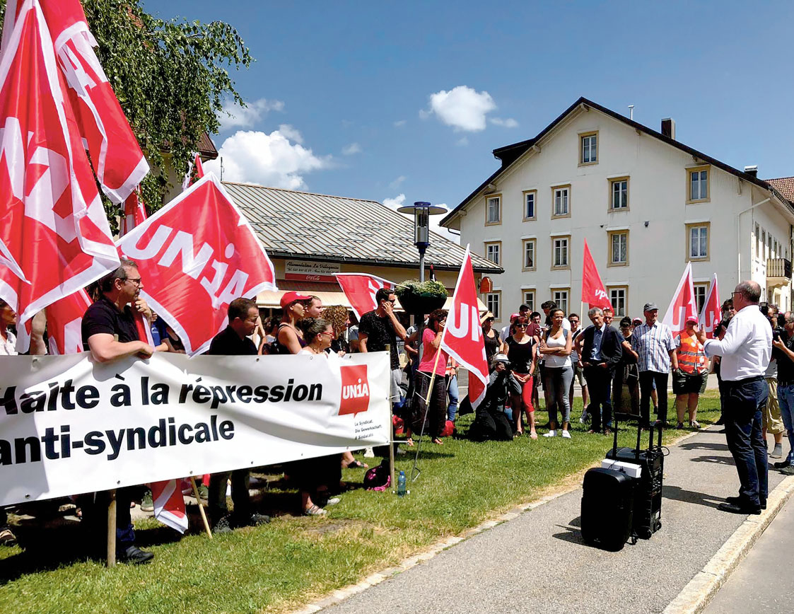 Rassemblement d'Unia à la vallée de Joux