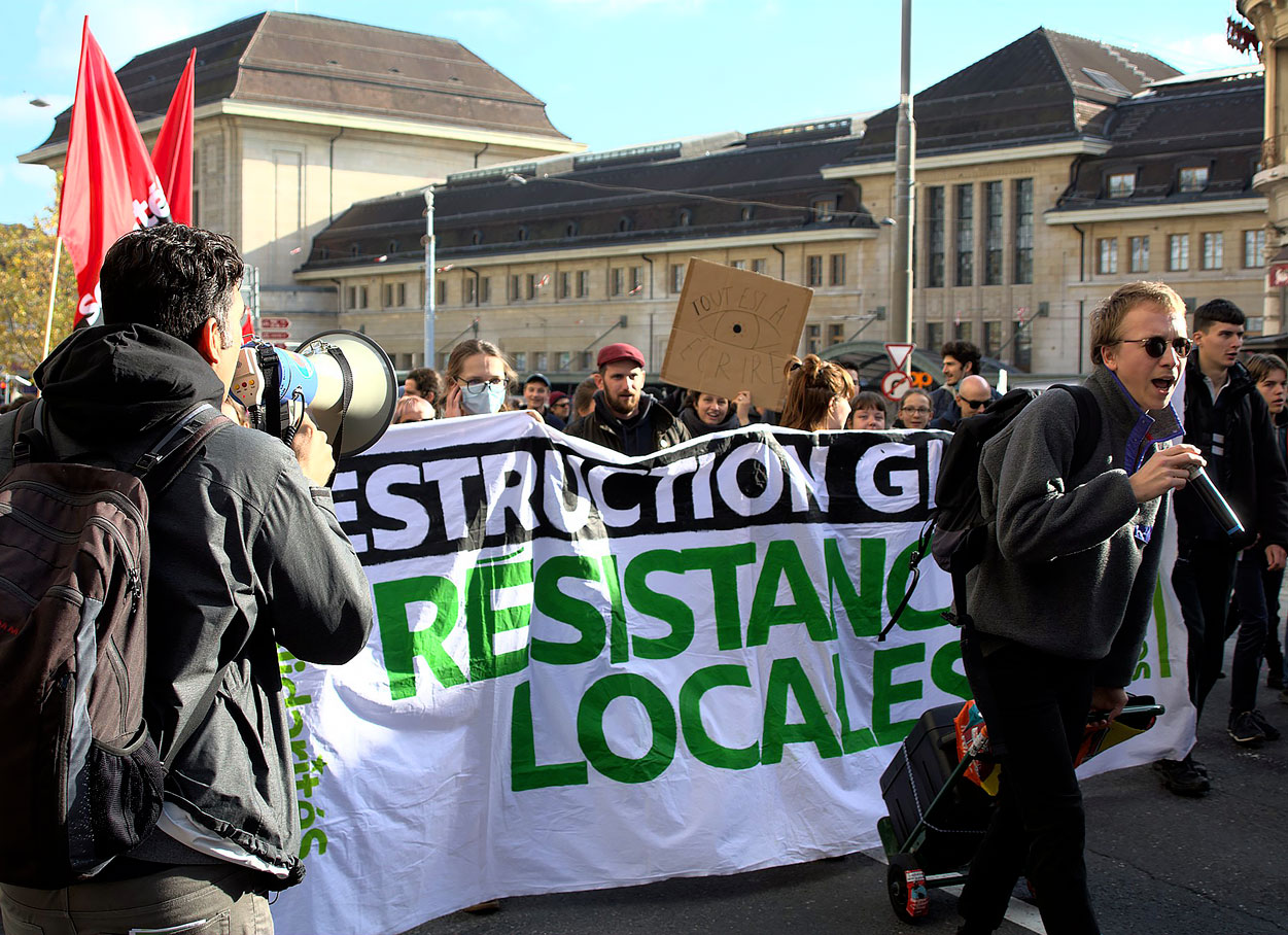 Manifestants pour le climat à Lausanne