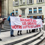 Des manifestants à Lausanne en soutien aux grévistes de Smood