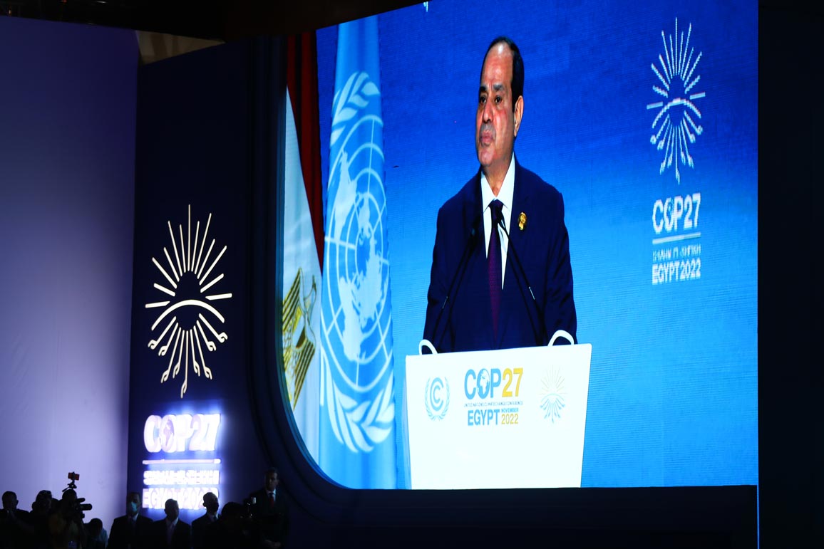 Abdel Fattah al-Sissi prononce le discours d'ouverture de la COP27