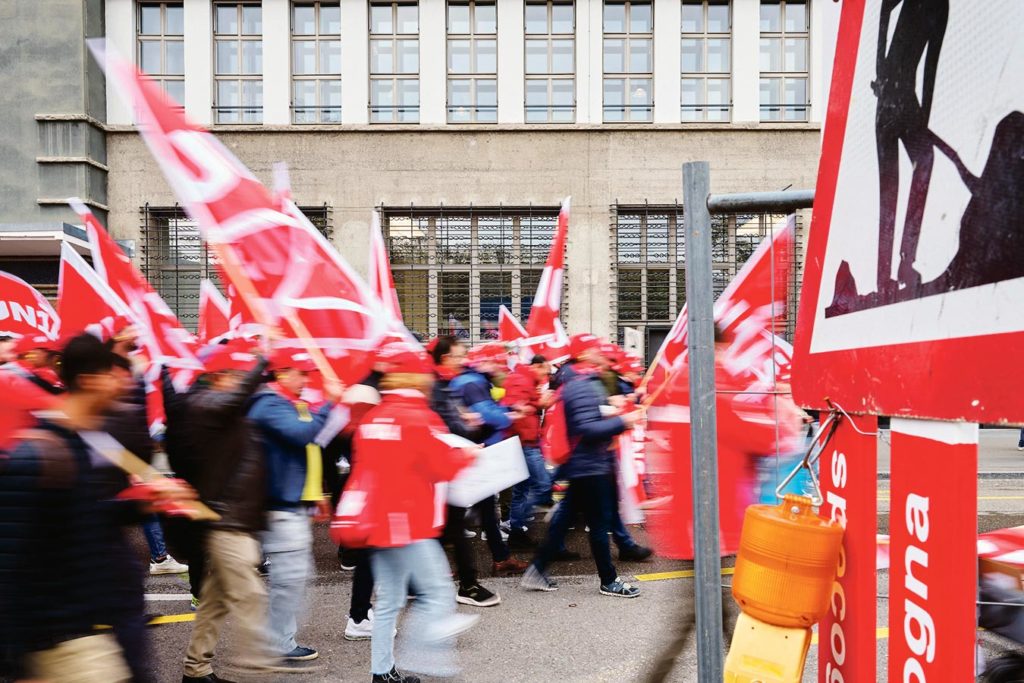 Manifestation de maçons dans les rues de Zurich