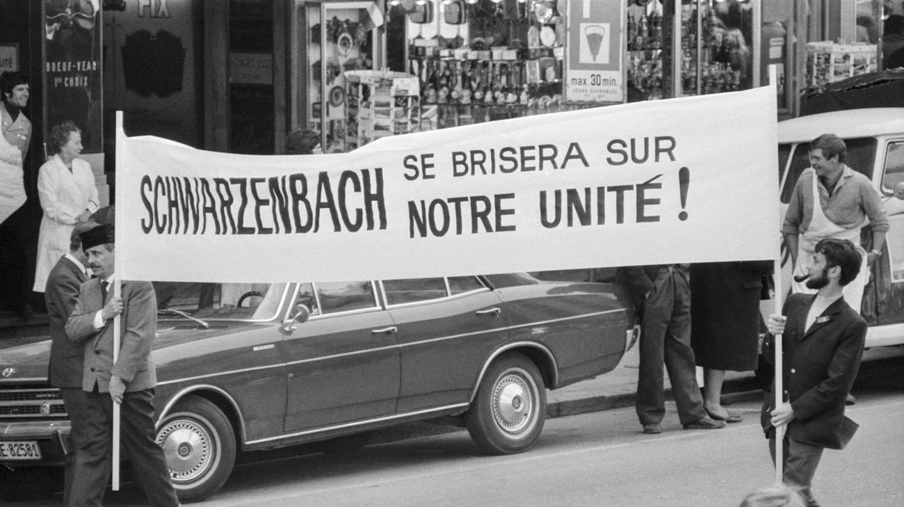 Manifestation contre la première initiative Schwarzenbach
