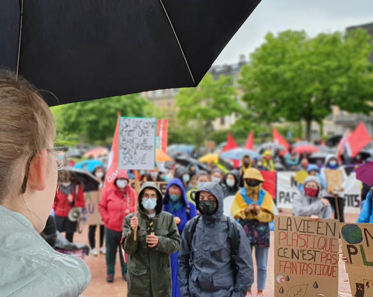 Rassemblement lors de la Grève pour l’avenir du 21 mai 2021 à Neuchâtel