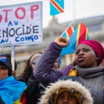 Des manifestants contre la guerre dans la République démocratique du Congo