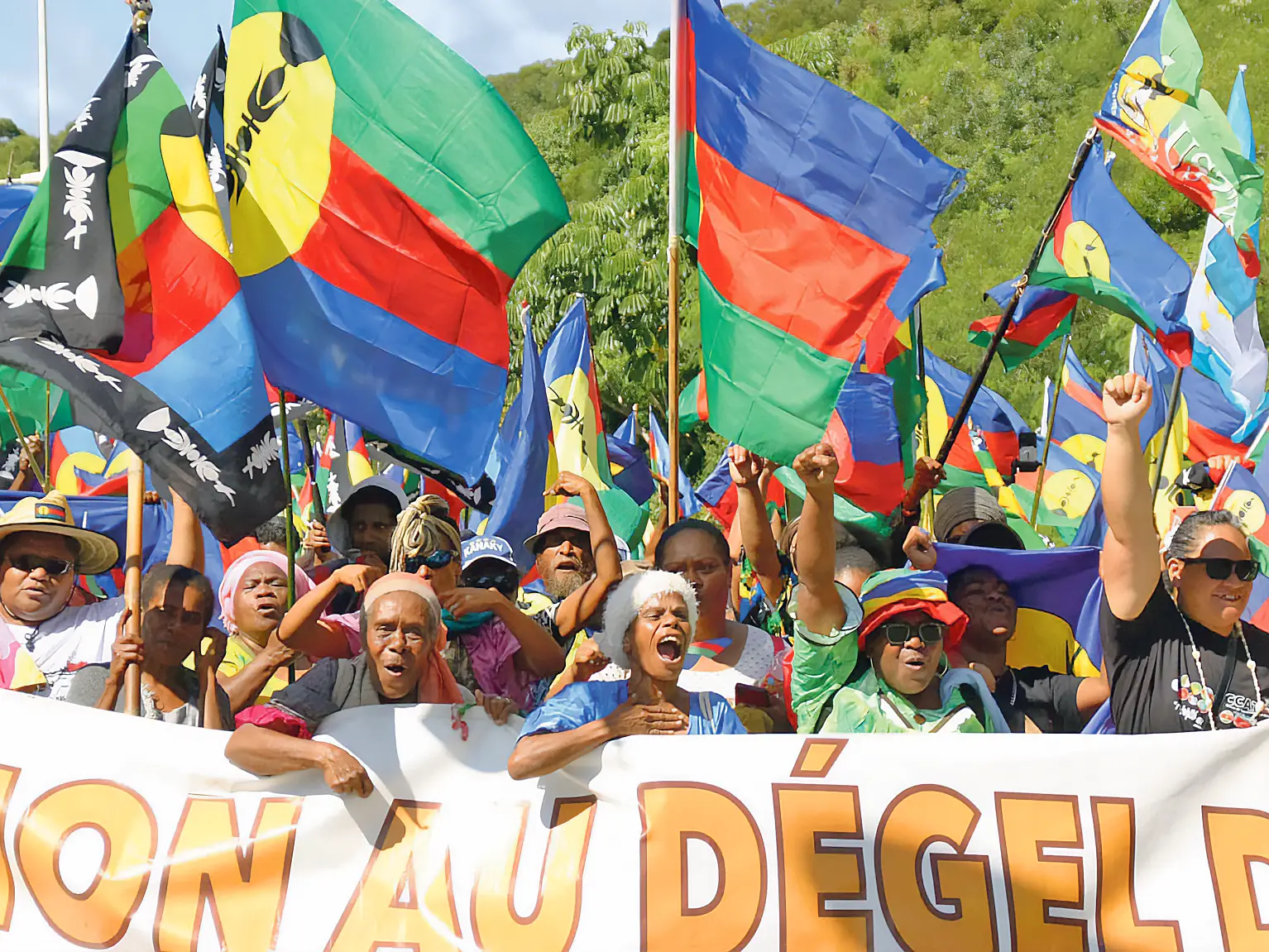 Manifestation contre le projet de citoyenneté du gouvernement français en Nouvelle-Calédonie