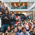 Des étudiants occupent le hall du bâtiment Géopolis de l'Université de Lausanne en solidarité avec la Palestine