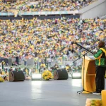 Cyril Ramaphosa lors d'un meeting de l'ANC