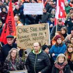 Manifestation pour le maintien de Stahl Gerlafingen devant l’aciérie, 9 novembre 2024