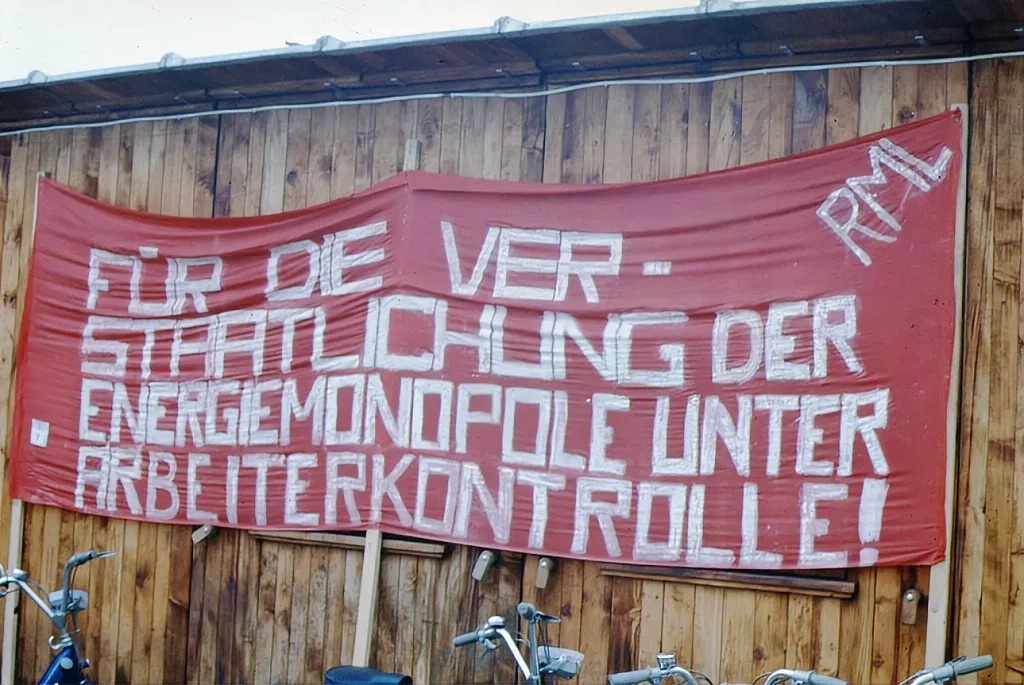 Banderole contre le nucléaire à Kaiseraugst