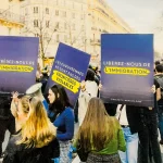 Manifestantes du collectif Némésis