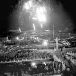 Des feux d'artifice lors de la fondation de la République populaire de Chine