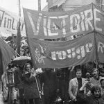 Des manifestants lors de la marche des LIP, Besançon, 1973