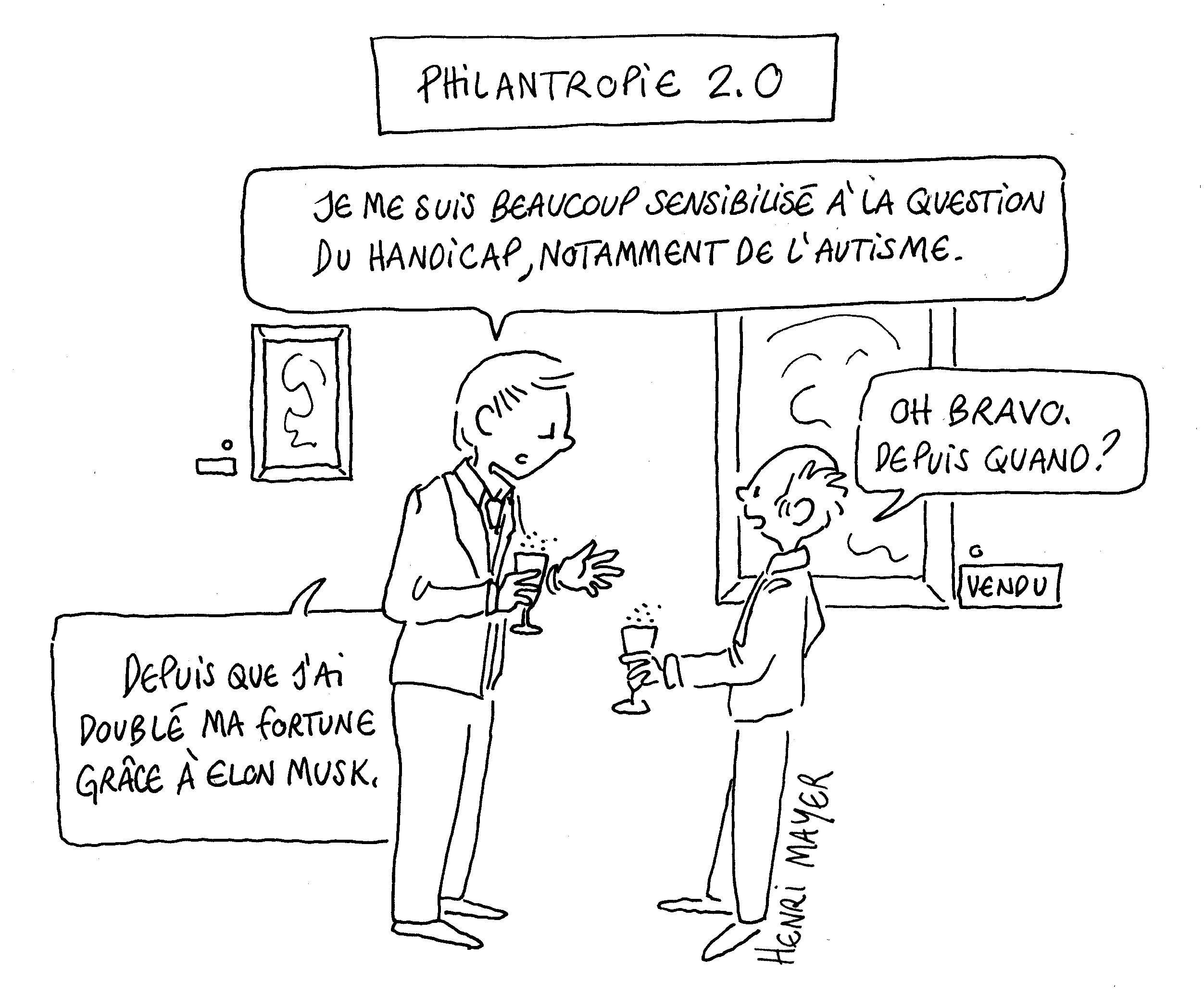 Un dessin humoristique sur les clichés des personnes autistes dans la tech comme Elon Musk