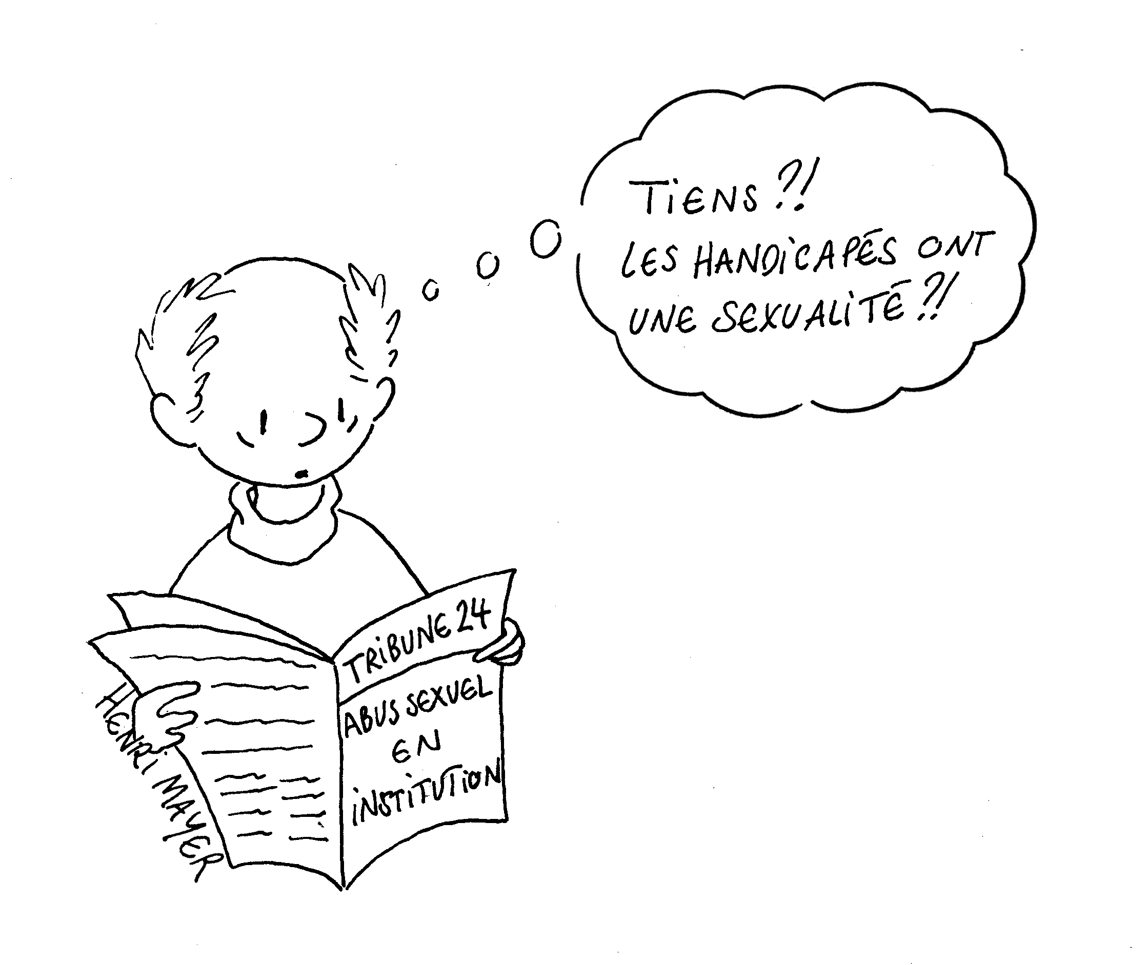 Un dessin humoristique sur le tabou de la sexualité des personnes handicapées