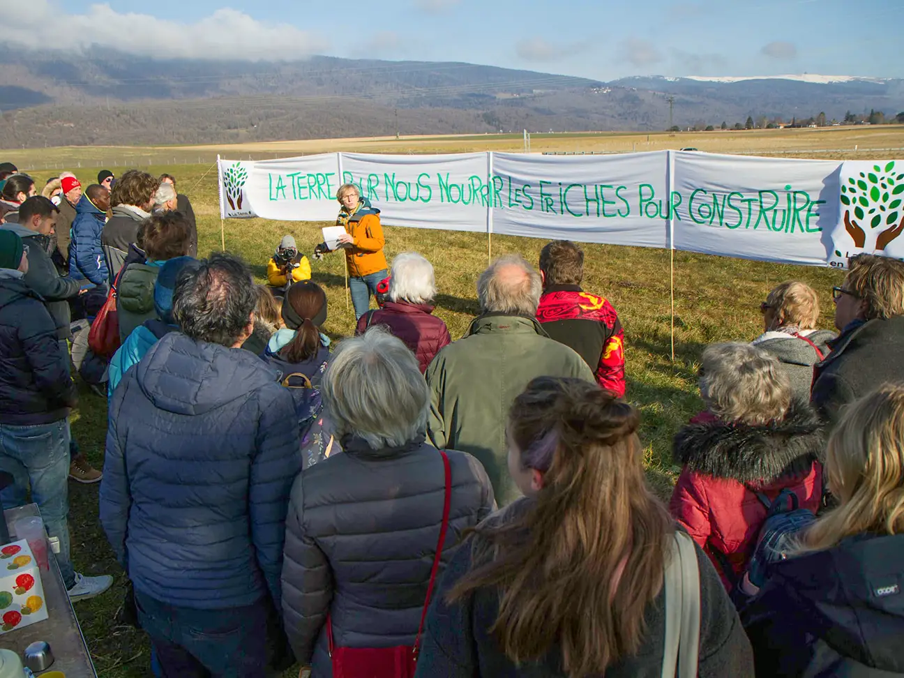Action du collectif La Tène en transition, février 2022