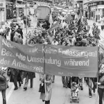 Une manifestation qui réclame des compensations face au changement technique