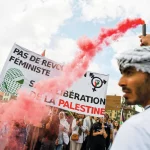 Banderole "Pas de révolution féministe sans libération de la Palestine”