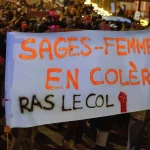 Banderole "Sages-femmes en colère”