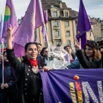 Femmes kurdes lors d'une manifestation féministe