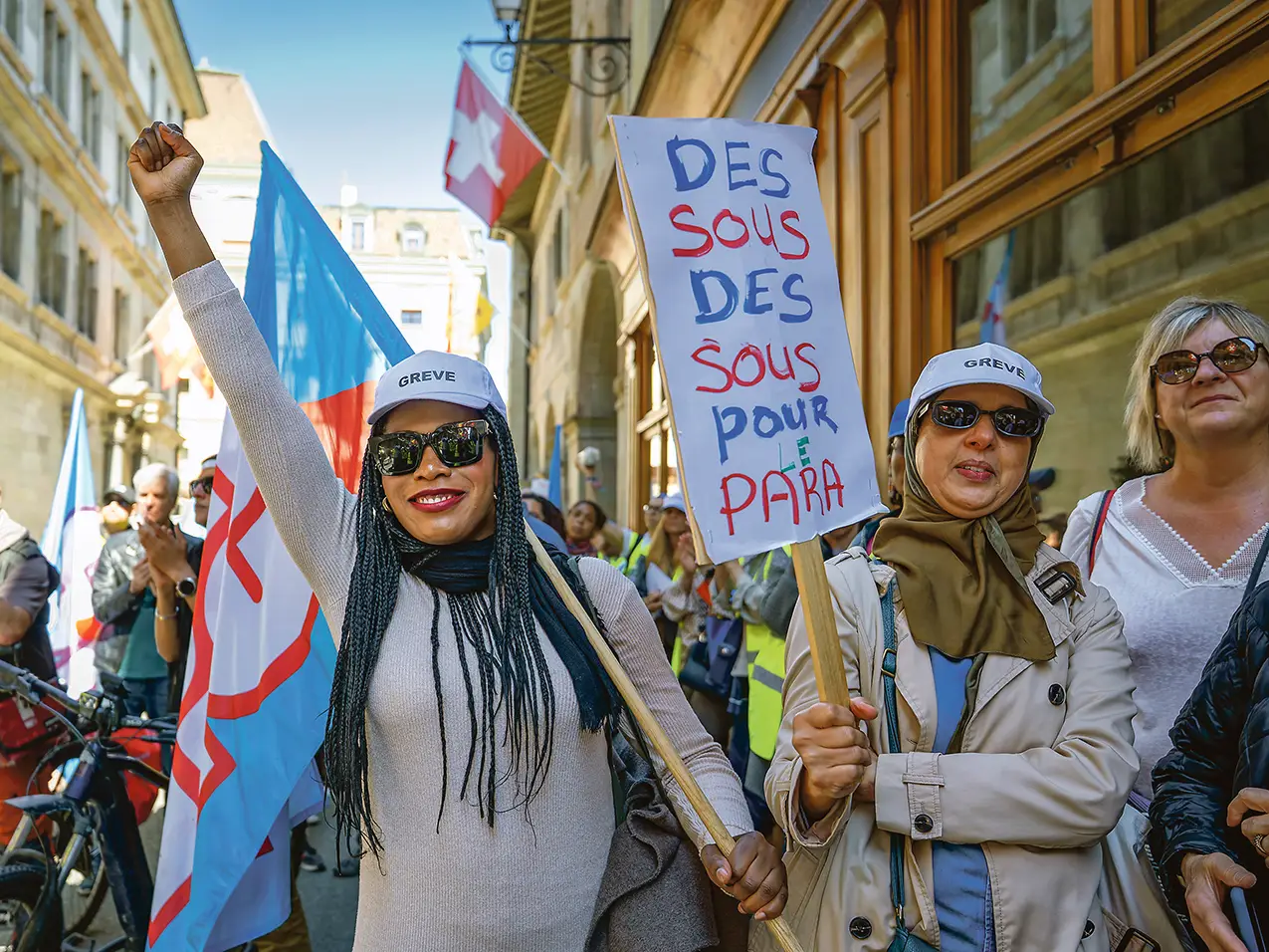 Manifestation du parascolaire, Genève, 8 mai 2026