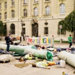 Action devant le siège de la Banque nationale Suisse pour dénoncer ses investissements fossiles