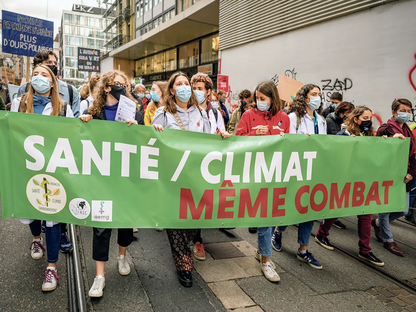 Banderole "Santé / climat même combat”
