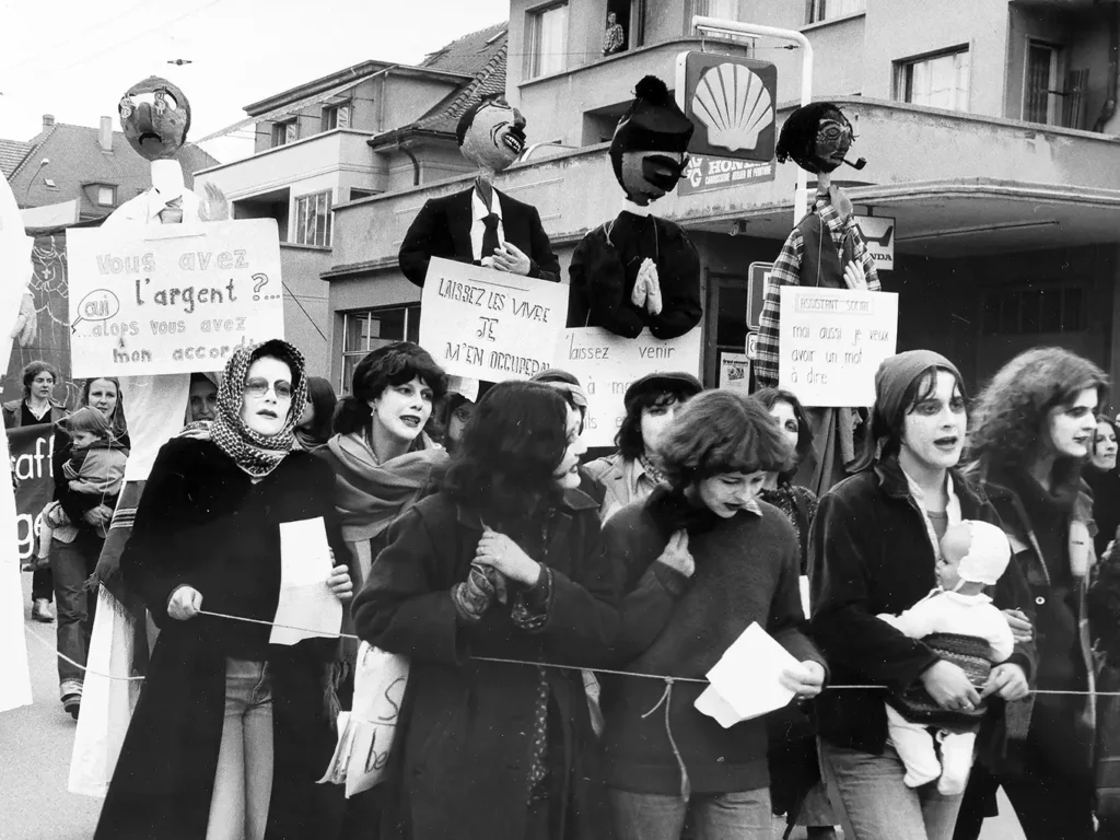 Manifestation féministe à Fribourg en 1978
