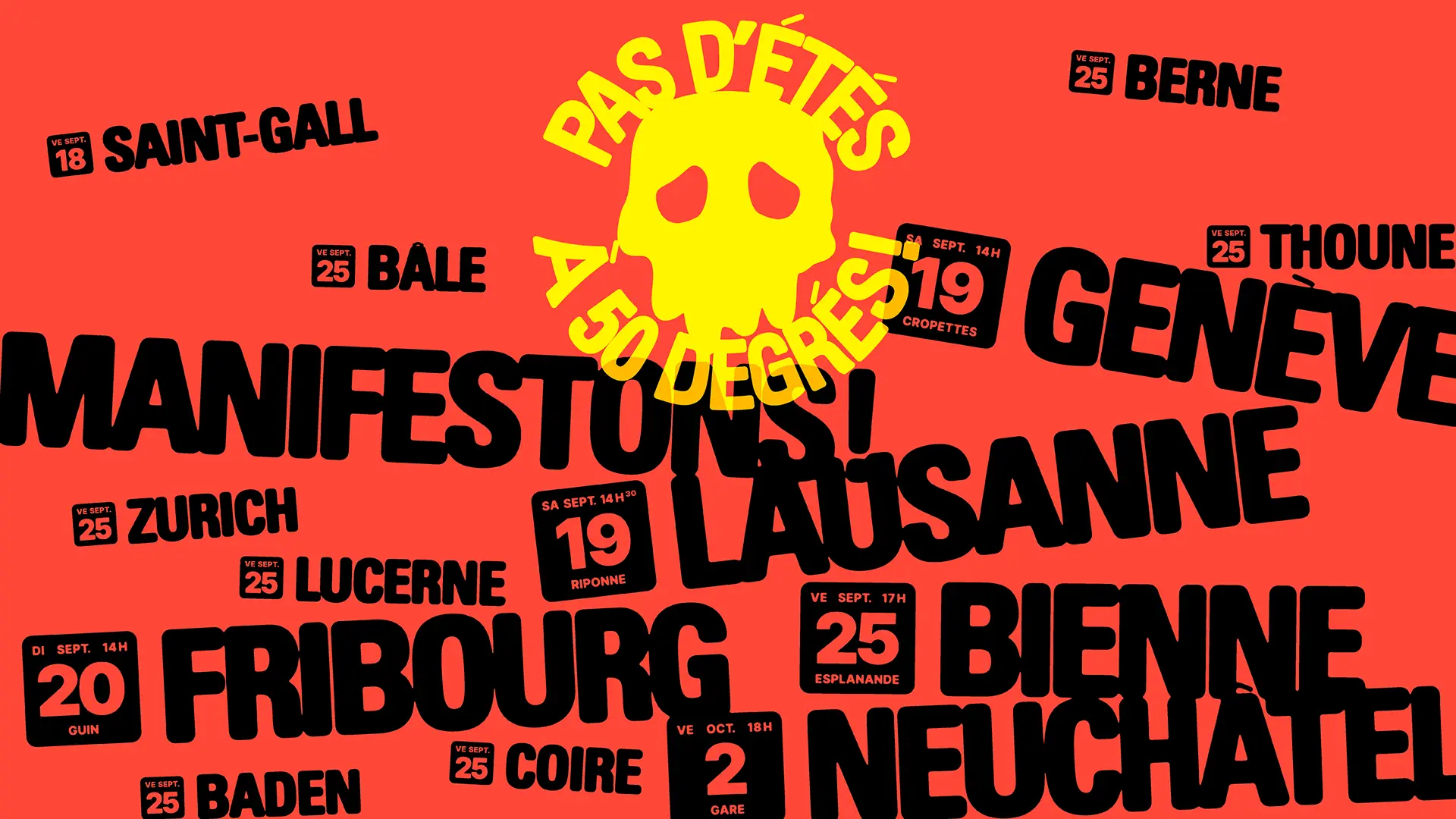 Visuel pour les manifestations «Pas d’étés à 50 degrés»