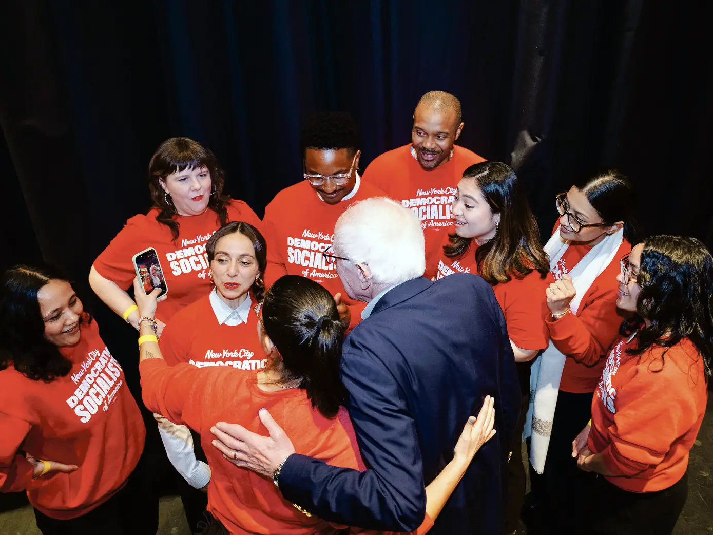 Bernie Sanders et des membres des DSA